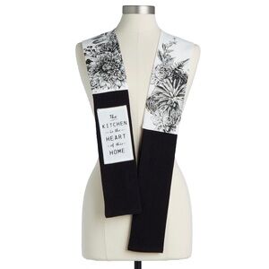 NWT- Kitchen Boa- Black and White Kitchen Chefs Towel 4”x69” Wearable Towel